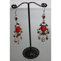 Women's Silver Tone With Red Rhinestones Dangle Earrings With Intricate Designs. 2 3/4" X 1". New In Package. Pet Free Home. I Don't Smoke But My Husband Does. All My Products Are Upstairs Behind Closed Doors Where He Does Not Smoke. If You Are Allergic Or Sensitive, Don't Buy As Smoke Can Seep In. I List And Immediately Put In A Bag To Prevent Any Possible Smoke Smell. I Ship Out Within 24 Hours On Week Days. Follow Me To So You Can Get Some Good Deals :) Thanks For Stopping By Mimzy's! Pink Halo, Hand Painted Beads, Behind Closed Doors, Stone Dangle Earrings, Open Hoop Earrings, Knot Earrings, Pearl Hoop Earrings, Cz Stud Earrings, Bow Earrings