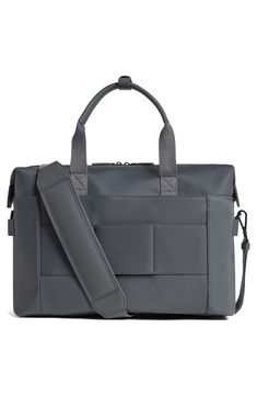 Carrying workout essentials is easy in this spacious duffle bag that comes with a removable zip pouch and a handy crossbody strap. Made from materials that are both water and scratch resistant, it promises lasting wear and style throughout the seasons. Lined Nylon/polyurethane/cotton/reycled polyester Spot clean Imported Functional Weekender Bag With Detachable Strap For On-the-go, Rectangular Nylon Travel Bag With Adjustable Strap, Functional Nylon Shoulder Bag With Luggage Sleeve, Nylon Rectangular Duffle Bag, Versatile Rectangular Nylon Duffle Bag, Sporty Travel Bag With Adjustable Strap For On-the-go, Sporty Travel Bag With Adjustable Strap For Travel, Modern Weekender Bag With Adjustable Strap For On-the-go, Modern Crossbody Travel Bag For On-the-go