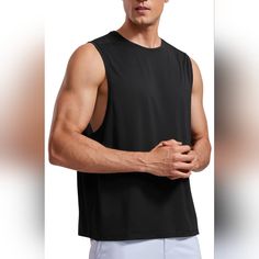 Crz Yoga Men's Lightweight Muscle Workout Tank Top, Quick Dry, Large Armhole, Sleeveless, Running Athletic Shirts Top, Color: Black, Size: Xxl Diesel Shirts, Hot Topic Shirts, Muscle Workout, Crz Yoga, Workout Tank Top, Yoga For Men, Yoga Shirts, Muscle Fitness, Athletic Shirts