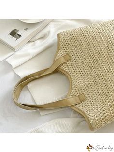 BirdinBag - Womens Bohemian Straw Beach Handbag: Stylish Woven Shoulder Bag for Travel and Shopping Trendy Rectangular Hobo Bag For Beach Season, Rectangular Hobo Bag For Daily Use And Beach Season, Beige Rectangular Hobo Bag For Beach Season, Beige Canvas Bag For Daily Use And Beach Season, Rectangular Hobo Bag For Daily Beach Use, Cream Rectangular Hobo Bag For Vacation, Rectangular Cream Hobo Bag For Vacation, Cream Rectangular Shoulder Bag For Beach Season, Beige Rectangular Canvas Bag For Vacation