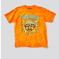 Features/Description: Orange And Yellow Tie Dye. Front Of The Shirt Has The Classic Sublime 40 Oz To Freedom Logo. Condition: Brand New Shirt That Has Never Been Worn, Used, Or Washed. No Stains Or Damages. No Tags. Measurements: Mannequin Is A Size Small For Reference. Garment Labeled Size Small/Medium. Measurements Are Taken Laying Flat And Are Approximations: Chest: 22" Length: 29" Color Of The Garment May Appear Different Due To Lighting And Screen Differences. Oversized Yellow T-shirt For Spring, Oversized Orange T-shirt For Summer, Yellow Summer Streetwear T-shirt, Yellow Streetwear Tops For Spring, Yellow Tops For Spring Streetwear, Forever 21 Relaxed Fit Summer T-shirt, Forever 21 Relaxed Fit T-shirt For Summer, Oversized Yellow Summer Tops, Yellow Vacation T-shirt For Spring