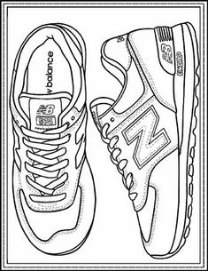 a pair of new balance shoes coloring page