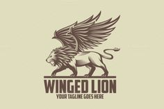 the winged lion logo with wings on it's head is ready to be used as a