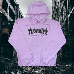 Brand New (Nwot) Thrasher Hoodie (Light Pink) With Thrasher Flame Logo On The Front (Black). Urban Pink Cotton Sweatshirt, Pink Hip Hop Hoodie For Winter, Pink Hoodie For Streetwear, Pink Hoodie Top For Streetwear, Pink Hip Hop Sweatshirt For Fall, Pink Hip Hop Hoodie For Fall, Pink Hip Hop Sweatshirt For Spring, Pink Urban Sweatshirt With Letter Print, Urban Pink Sweatshirt With Letter Print