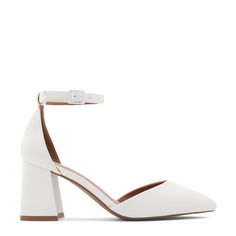 Call It Spring Daliaa Pump Pumps With 4-inch Heel For Spring, Spring Wedding Closed-toe Shoes, White 4-inch Heels For Spring, Kate Spade Spring Closed Toe Heels, White Closed-toe Wedding Shoes For Spring, Graduation Shoes, Ankle Pumps, Call It Spring Shoes, White Block Heels