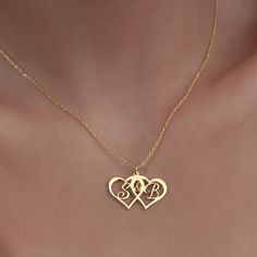 "Personalized  Heart Letter Necklace is made by hand in our workshop with care. All our jewelry is the most elegant choice for the Bridesmaids, friends, your loved ones and for yourself. Personalized  Heart Letter Necklace * Material: High Quality Solid 925 Sterling Silver. * Finish: Sterling Silver ∙ Gold ∙ Rose Gold. HOW TO ORDER ❓ * Select your necklace COLOR. * Choose necklace length from 14\" to 22\". The length option is the TOTAL chain length (including the charm). If you order an 18\" chain, the piece will come as CHAIN + CHARM = 18\".  * Simply you can upload photo via message on Etsy. * Finish your payment and complete your order. PRODUCTION TIME 🕒 All items made to order. Production starts within 12 hours and ships within 24 hours. P A C K A G I N G 📦  All of our jewelry arriv Initials Double Heart Jewelry For Anniversary, Double Heart Initials Jewelry For Anniversary, Double Heart Initials Jewelry For Anniversary Gift, Heart Pendant Jewelry With Initials For Anniversary, Double Heart Jewelry With Heart Beads For Anniversary, Handmade Double Heart Jewelry For Anniversary, Heart Beads Jewelry For Anniversary Gift, Anniversary Gift Jewelry With Initials On Heart Pendant, Handmade Open Heart Jewelry For Anniversary