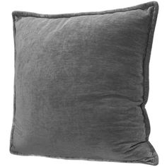 a gray pillow on a white background