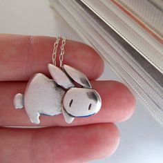 Silver Bunny Design Jewelry For Gifts, Silver Bunny Design Jewelry Gift, Silver Jewelry With Bunny Design For Gift, Bunny Pendant, Rabbit Necklace, Rabbit Jewelry, Sterling Silver Charm Necklace, Glass Store, Silver Charm Necklace