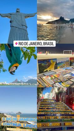 the collage shows images of different places around the world including rio de janiero, brasil