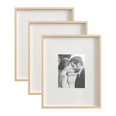 three frames with a couple kissing each other