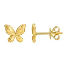 Details: 14k Yellow Gold Butterfly Stud Earrings Butterfly Stud Earrings, Butterfly Earrings Stud, Gold Butterfly, Pendant Bracelet, Chain Ring, Diamond Studs, Bead Charms, Ring Earrings, Lab Grown Diamonds