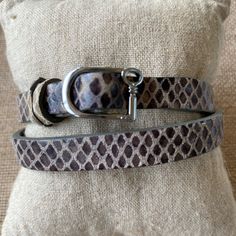 Authentic Keep Collective Double Snakeskin & Gunmetal Metallic Grey Leather Wrap Bracelet With Silver Tone Hardware - I Do Not Have The Original Package - Unworn - I Am Not Affiliated With Keep Collective Disney Charm Bracelet, Double Wrap Bracelet, Black Leather Bracelet, Anchor Bracelet, Mesh Bracelet, Band Bracelet, Elastic Bracelet, Charm Set, Leather Wrap Bracelet