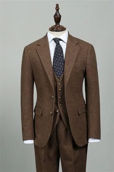 Elijah Stylish Brown Three Pieces Bespoke Men Suits Groom Blazer, Brown Suits For Men, Men's Business Suits, Brown Suit, Viking Wedding, Suits Wedding, Scotland Wedding, Suit For Men, Business Suits