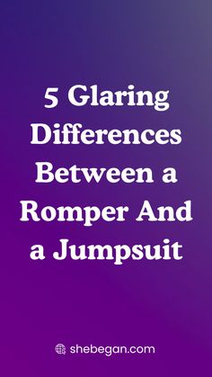 You may have heard the terms ‘romper’ and ‘jumpsuit’ used interchangeably by your fashion-conscious friends. But just because they’re both one-piece garments doesn’t mean they’re the same thing. Let’s take a look at some of their key differences: Romper Outfit Ideas, Similarities And Differences, Jumpsuits And Romper, What To Buy, Romper Outfit, Social Gathering, Fashion Ideas, Meant To Be, Jumpsuit