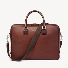 Tobacco Brown Small Mount Street Laptop Bag | Aspinal London Logo, Briefcase Bag, London Bags, Soft Design, Laptop Briefcase, Leather Laptop Bag, Aspinal Of London, Leather Laptop, Leather Briefcase