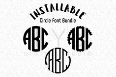 two monogrammed circles with the letters abc and person in each circle are shown