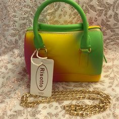 Nwt, Cute Mini Jelly Bag With Cross Body Chain. Smoke/Pet Free Home. Trendy Yellow Bags With Chain Strap, Trendy Yellow Bags For Gifts, Longchamp Mini Le Pliage, Gg Marmont Mini Bag, Betsy Johnson Bags, Longchamp Mini, Coach Coin Purse, Tan Purse, Black Evening Bag