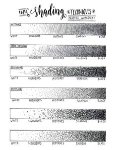 the different types of ink shading techniques for beginners to use in their art projects