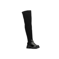 Step into style with these Fashion to Figure Odelia women's extra wide calf thigh-high boots. Click this FOOTWEAR GUIDE to find the perfect fit and more! SHOE FEATURES Tall shaft design Block heelSHOE CONSTRUCTION Faux leather upper Fabric lining Rubber outsoleSHOE DETAILS Square toe Zipper closure 2.4-in. heel 27.5-in. shaft 24-in. circumference Spot clean Imported Size: 7 Wide. Color: Black. Gender: female. Age Group: adult. Wide Calf Thigh High Boots, Steve Madden Black Boots, Lace High Heels, Leather Heeled Boots, Fashion To Figure, Wedge Ankle Boots, Black Heel Boots, Block Heel Shoes, Timberlands Women