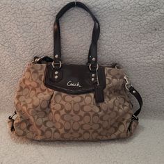 Nwot Authentic Coach Ashley Carryall Handbag. F19244-Skhma. Khaki Brown. Retails For $358. Home Free Of Pets And Smoking. Tommy Hilfiger Handbags, Coach Leather Bag, Vintage Coach Bags, Book Holder, Buckle Bags, Bags Coach, Brown Handbag, Coach Shoulder Bag, Vera Bradley Handbags