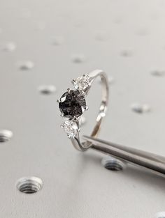 a close up of a ring on a table