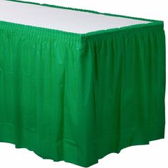 Plastic Tableskirt Festive Green - Toy World Inc Green And White Table Decor, Diy Balloon Decorations, Balloon Shop, Buffet Tables, Halloween Costume Shop, Plastic Table, Halloween Store, Party Kits, Table Skirt