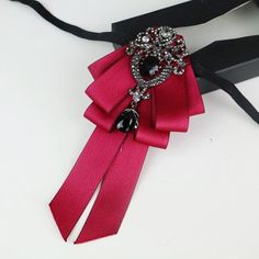 Formal Dress Accessories, Wedding Formal Dress, Brooch Corsage, Tie Ribbon, Rhinestone Bow, Formal Dresses For Weddings, Tie Styles, Mens Birthday Gifts, Size Pattern