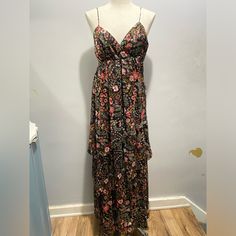 Forever 21 Nwt Tiered Maxi Gown. Adjustable Straps. Side Zipper Closure. Not See Through Fully Lined Floral Print Sundress Maxi Dress For Night Out, Floral Sundress Maxi For Night Out, Floral Print Sundress For Night Out, Forever 21 V-neck Sundress Maxi Dress, Forever 21 Floral Print Maxi Dress, Forever 21 Sundress In Maxi Length, Forever 21 Floral Print Dress For Night Out, Forever 21 Spring Maxi Dress For Date Night, Forever 21 Flowy Sundress Maxi Dress