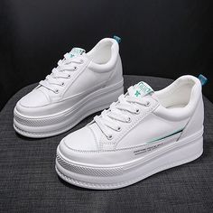 Category:Sneakers; Upper Materials:Cowhide; Season:Fall,Spring; Heel Type:Platform; Gender:Women's; Activity:Walking Shoes; Platform Height:2.76; Toe Shape:Round Toe; Style:Casual,Sporty; Heel Height(inch):1-2; Outsole Materials:Rubber; Occasion:Outdoor,Daily; Closure Type:Lace-up; Pattern:Solid Colored; Production mode:External procurement; 2023 Trends:White Shoes,Platform Sneakers,Height Increasing Shoes; Foot Length:; Foot Width:; Size chart date source:Provided by Supplier.; US Size:null; UK Cheap Gray Summer Sneakers, Platform Tennis Shoes White, Shoes Platform Sneakers, Mens Beach Shoes, Tuxedo Shirt Men, White Shoes Sneakers, Platform High Heel Shoes, Style Sportif, White Platform