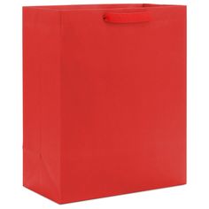 a red shopping bag on a white background