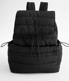 Street Level Active Puffer Backpack - Black , Women's Black Lined backpack Foldover snap and cinch tie closure Interior pouch pocket Adjustable shoulder straps Dimensions: 11(L) x 5(W) x 13(H). 100% Polyester. Do not wash. Do not bleach. Do not dry. Do not iron. Do not dry clean. Apparel & Accessories Women’s Backpack, Puff Backpack, Puffer Backpack, Leo Lilith, Puff Bag, Black Backpack School, Black Backpacks, Cute Backpack, Quilted Backpack