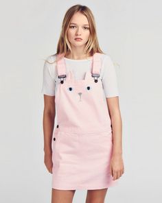 Lazy Oaf Pink Cat A Fore Dress - Clothing - NEW IN - Womens Galapagos Tortoise, City Summer, Cat Dress, Dungaree Dress, My Music, Music Blog, Dress Inspiration, Cami Crop Top