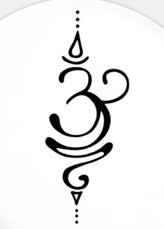 the om shan symbol is shown in black on a white background