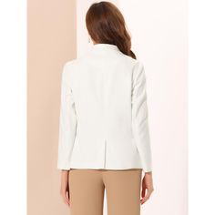 This Winter Shawl Lapel Work Blazer is designed for the modern working woman, featuring a sophisticated shawl lapel and long sleeves that exude professionalism and style in any office setting. A must-have option for the new season, add new styles to your wardrobe. Equipped with spacious pockets, this office jacket blazer offers practicality along with its elegant design. Store your essentials like keys or small personal items conveniently while on the go. With its classic design and neutral colo Elegant Fall Blazer For Office, Elegant Office Outerwear With Suit Collar, Elegant Notch Lapel Outerwear For Office, Elegant Long Sleeve Blazer For Office, Elegant Long Sleeve Office Blazer, Elegant Office Blazer, Elegant Single-breasted Blazer For Office, Elegant Structured Workwear Blazer, Elegant Structured Blazer For Workwear