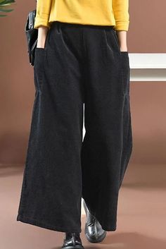 Women Loose Corduroy Wide Legs Pants Leg Pants, Wide Leg Pants, Wide Leg, Pants