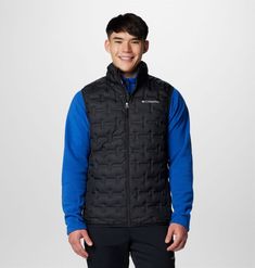 A lightweight vest perfect for chilly weather with thermal-reflective lining, a stitch-free baffle construction, and water-resistant fabric to keep you warm and comfortable. Lightweight Vest, Chilly Weather, Down Vest, Water Resistant Fabric, Columbia Sportswear, Vest Jacket, Columbia, Water Resistant, Water