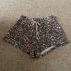 Brand New With Tags, Victoria’s Secret High Waisted Velour Cheetah Print Shirts With Drawstring, Size Small Leopard Print Bottoms For Summer Loungewear, Leopard Print Loungewear Bottoms For Summer, Summer Leopard Print Loungewear Bottoms, Summer Loungewear Bottoms In Leopard Print, Leopard Print Shorts For Vacation, Leopard Print Shorts For Summer Vacation, Leopard Print Beach Shorts For Summer, Leopard Print Cotton Shorts For Summer, Summer Leopard Print Cotton Shorts