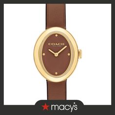 in stock Coach New York, Leather Watch, Saddle, Pick Up, In Store, Buy Online, Free Shipping, Leather