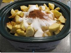 the food is prepared and ready to be cooked in the crockpot with spices