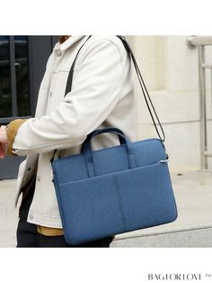 BagForLove - Classic Briefcase: Large Capacity Blue Business Bag With Zipper Closure, Blue Business Bags With Zipper Closure, Business Blue Bag With Zipper Closure, Business Blue Bags With Zipper Closure, Casual Rectangular Portable Laptop Bag, Casual Blue Bag With Laptop Sleeve, Casual Blue Laptop Bag For School, Casual Blue Rectangular Laptop Bag, Versatile Blue Bag