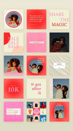 a collage of different images with the words sale on them