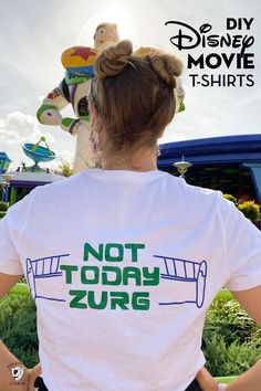 the back of a woman's t - shirt that says not today zur