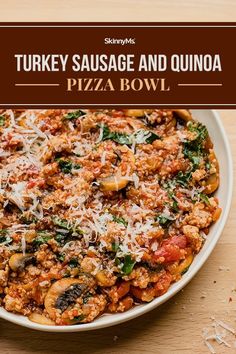 turkey sausage and quinoa pizza bowl