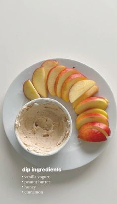 an image of apples and dip ingredients on a plate