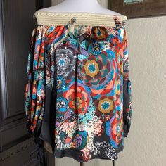 Nwt Never Worn Off The Shoulders Multi Colored Blouse Size Small Perfect For Any Occasion! Material: 96% Polyester 4% Spandex Condition: 10/10 Chic Multicolor Flowy Top, Fitted Multicolor Top For Brunch, Flowy Multicolor Top For Brunch, Multicolor Fall Tops For Brunch, Multicolor Tops For Fall Brunch, Multicolor Fitted Peasant Top For Summer, Flowy Multicolor Tops For Fall, Multi Color Blouse, Multi Colored