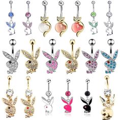 Description: Introducing our adorable Cute Bunny Rabbit Belly Button Ring – the perfect accessory for stylish women looking to enhance their navel belly button piercing! Crafted with precision and attention to detail, this belly button ring features a charming bunny rabbit design that adds a touch of cuteness to your look. Made from high-quality materials, our belly button ring is not only stylish but also safe for your skin. The hypoallergenic material ensures a comfortable and irritation-free Body Jewerly, Bellybutton Piercings, Cute Bunny Rabbit, Button Piercing, Navel Jewelry, Rabbit Design, Main Squeeze, Belly Jewelry, Piercing Ring