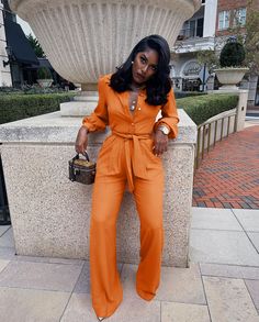 Solid Turn Down Collar Wide Leg Jumpsuit with Belt Shirt Collar Styles, Collar Jumpsuit, Stretch Jumpsuit, Jumpsuit Casual, Flare Jumpsuit, Leg Belt, Casual Wide Leg Pants, Long Sleeve Jumpsuit, Casual Jumpsuit