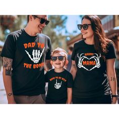 Matching Halloween Family Shirts, Family Halloween Shirts Costumes, Family Group Halloween Skeleton Shirts, Matching Halloween Outfit Shirts These cute Halloween family matching designs comes in t-shirt or sweatshirt style. Perfect to show your Halloween spirit this holiday season. Our products are made using the new DTF technology and new film system for vibrant design colors. The product is finished using a commercial grade heat press to outlast the garment life. 🔔 𝑻𝒐 𝑨𝑫𝑫 𝑻𝒆𝒙𝒕 𝒐𝒏 ? Family Matching Graphic T-shirt, Family Shirt Ideas, Family Matching Halloween Tops Short Sleeve, Family Matching Halloween T-shirts, Family Matching Halloween Graphic Print Tops, Halloween Family Shirts, Family Halloween Shirts, Skeleton Shirts, White Halloween T-shirt With Custom Print