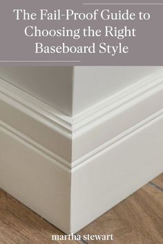 Learn how to choose baseboards for your home with this comprehensive guide. It outlines the most popular baseboard styles and materials—and will even help you decide whether or not you should paint this part of your wall. Trim For House Baseboards, Trim Designs Baseboards, Baseboards And Trim Styles, Door And Floor Trim, Modern Traditional Baseboard, Mdf Baseboard Diy, Replace Trim Baseboards, Different Baseboard Styles