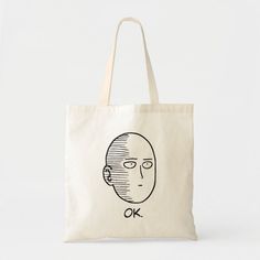 One Punch Man Ok Face Customizable Everyday Tote Bag, Customizable Rectangular Shoulder Bag For Everyday, Large White Canvas Bag For School, Large White Canvas School Bag, Customizable Large Bags For Daily Use, Large White School Bag, Customizable Tote Shoulder Bag For Everyday, Customizable Rectangular Canvas Bag, Customizable Eco-friendly Black Bags